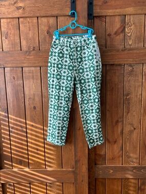 PacSun Green and White Floral Geometric Straight Leg Jeans